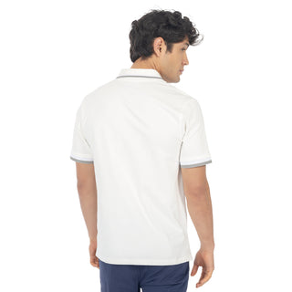 Playera Tipo Polo Regular Fit con Franjas en Mangas y Cuello