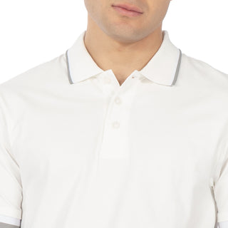 Playera Tipo Polo Regular Fit con Franjas en Mangas y Cuello
