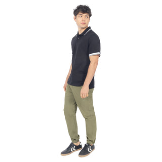 Playera Tipo Polo Regular Fit con Franjas en Mangas y Cuello