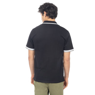 Playera Tipo Polo Regular Fit con Franjas en Mangas y Cuello