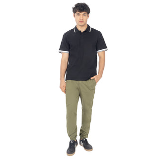 Playera Tipo Polo Regular Fit con Franjas en Mangas y Cuello