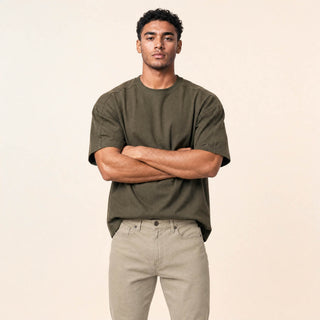 Playera Oversized de Algodón para Hombre Forever 21 #color_olivo