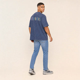Playera Oversized con Estampado para Hombre Forever 21 #color_azul-marino