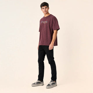 Playera Oversized con Estampado para Hombre Forever 21 #color_vino