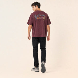 Playera Oversized con Estampado para Hombre Forever 21 #color_vino