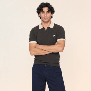 Playera Polo con Contraste para Hombre Forever 21 #color_café