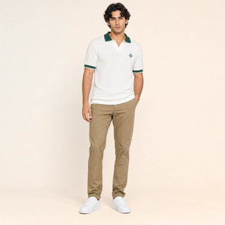 Playera Polo con Contraste para Hombre Forever 21 #color_hueso