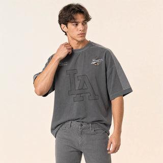 Playera Oversized con Grafico para Hombre Forever 21 #color_gris