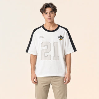 Playera Oversized con Grafico para Hombre Forever 21 #color_hueso
