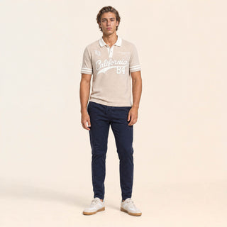 Polo con Estampado Varsity para Hombre Forever 21 #color_beige