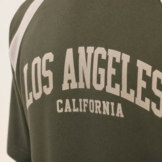 Playera Raglan con Estampado para Hombre Forever 21 #color_olivo