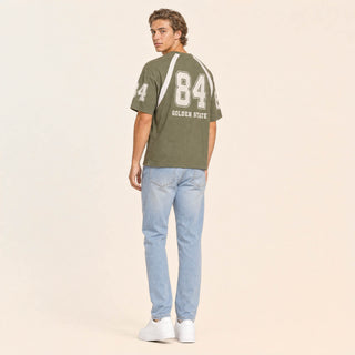 Playera Raglan con Estampado para Hombre Forever 21 #color_olivo