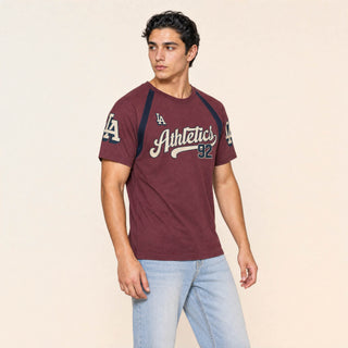 Playera Raglan con Estampado para Hombre Forever 21 #color_vino