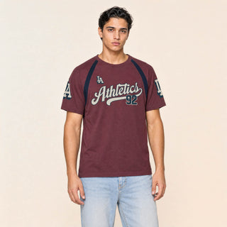 Playera Raglan con Estampado para Hombre Forever 21 #color_vino