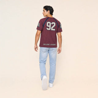 Playera Raglan con Estampado para Hombre Forever 21 #color_vino