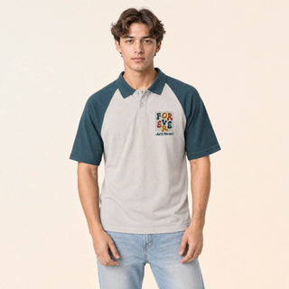 Polo Raglan con Contraste para Hombre Forever 21 #color_gris