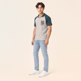 Polo Raglan con Contraste para Hombre Forever 21 #color_gris
