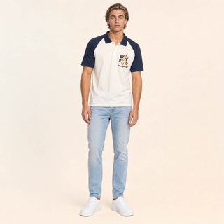 Polo Raglan con Contraste para Hombre Forever 21 #color_hueso