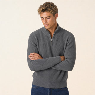 Suéter de Punto con Medio Cierre para Hombre Forever 21 #color_gris