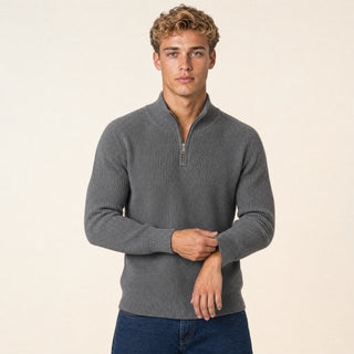 Suéter de Punto con Medio Cierre para Hombre Forever 21 #color_gris