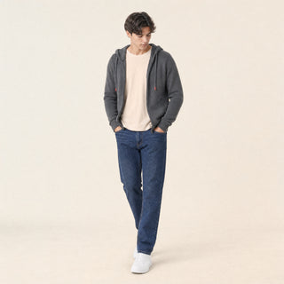 Suéter Hoodie con Cierre para Hombre Forever 21 #color_negro