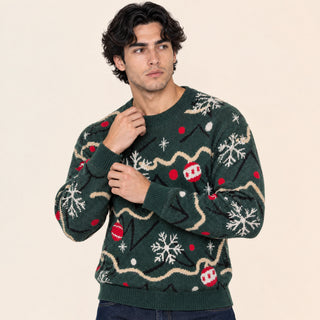 Suéter Navideño con Estampado para Hombre Forever 21 #color_verde