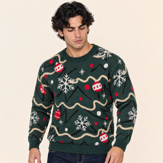 Suéter Navideño con Estampado para Hombre Forever 21 #color_verde