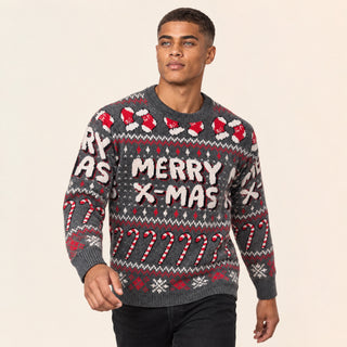Suéter Navideño con Estampado para Hombre Forever 21 #color_gris