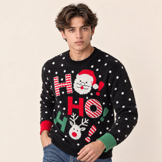 Suéter Navideño con Estampado para Hombre Forever 21 #color_negro