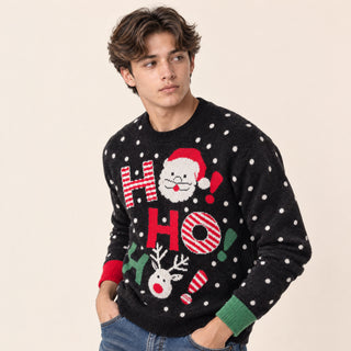 Suéter Navideño con Estampado para Hombre Forever 21 #color_negro