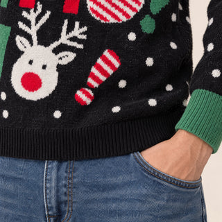 Suéter Navideño con Estampado para Hombre Forever 21 #color_negro