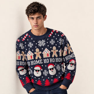 Suéter Navideño con Estampado para Hombre Forever 21 #color_azul-marino