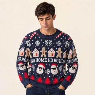 Suéter Navideño con Estampado para Hombre Forever 21 #color_azul-marino
