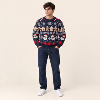 Suéter Navideño con Estampado para Hombre Forever 21 #color_azul-marino