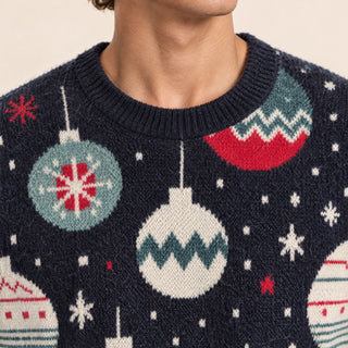 Suéter con Esferas Navideñas para Hombre Forever 21 #color_azul-marino
