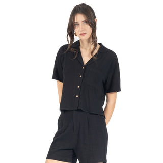 Short de Lino con Pinzas