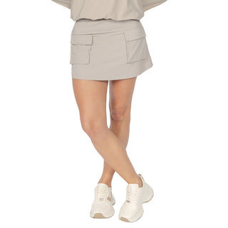 Mini Falda Cargo de Nylon con Bolsillos