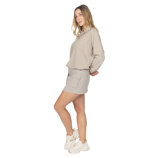 Mini Falda Cargo de Nylon con Bolsillos