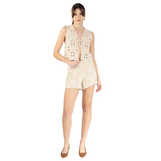 Short de cintura alta con textura bouclé