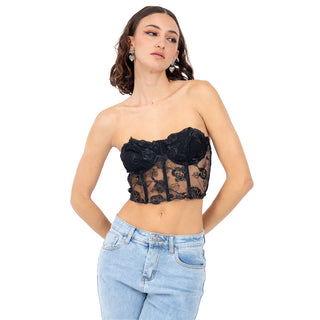 CORSET EMBROIDERY STRAPLESS PARA DAMA FOREVER 21