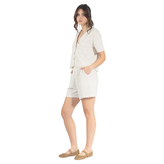 Blusa Básica con Cuello Camisero y Botones al Frente