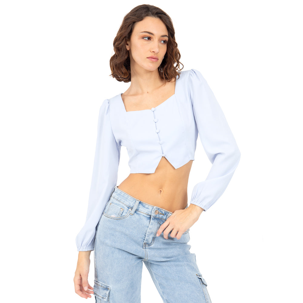 Blusa Corta Con Botones Al Frente – Forever 21 - Main Image
