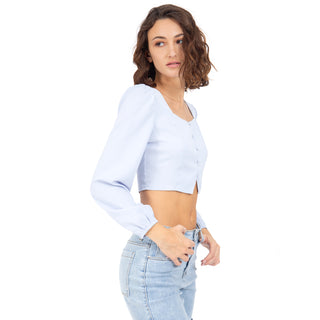 BLUSA CROP BUTTONS AT FRONT PARA DAMA FOREVER 21