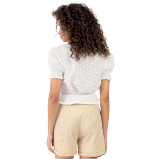 BLUSA CRUZADA CON RESORTE PARA MUJER FOREVER 21