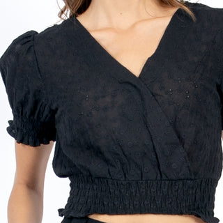 BLUSA CRUZADA CON RESORTE PARA DAMA FOREVER 21