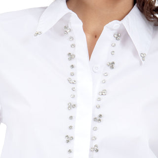 Blusa Camisera con Brillos