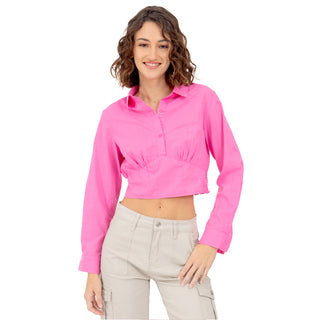 Blusa Camisera Crop Manga Larga