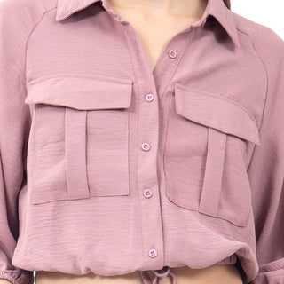 BLUSA PARA MUJER CROPPED WITH POCKETS FOREVER 21