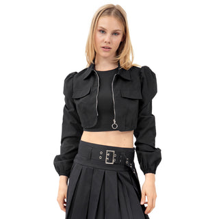 BLUSA PARA MUJER CROPPED FASHION LONG SLEEVE AND ZIPPER FOREVER 21