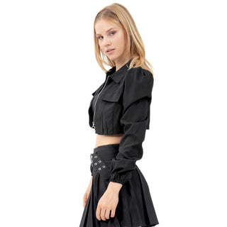 BLUSA PARA MUJER CROPPED FASHION LONG SLEEVE AND ZIPPER FOREVER 21